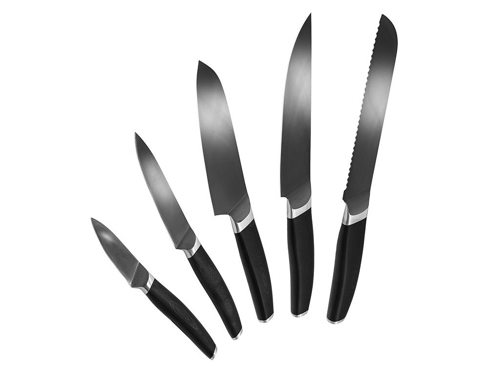 KERAAMIS-TERÄS HYBRIDI 5-OSAINEN MONIKÄYTTÖINEN VEITSET-SETTI - 1